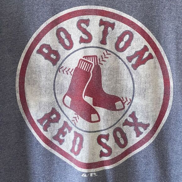 Majestic Boston Red Sox Circle Logo Cotton Blend Graphic Tee Gray Medium - Picture 3 of 8